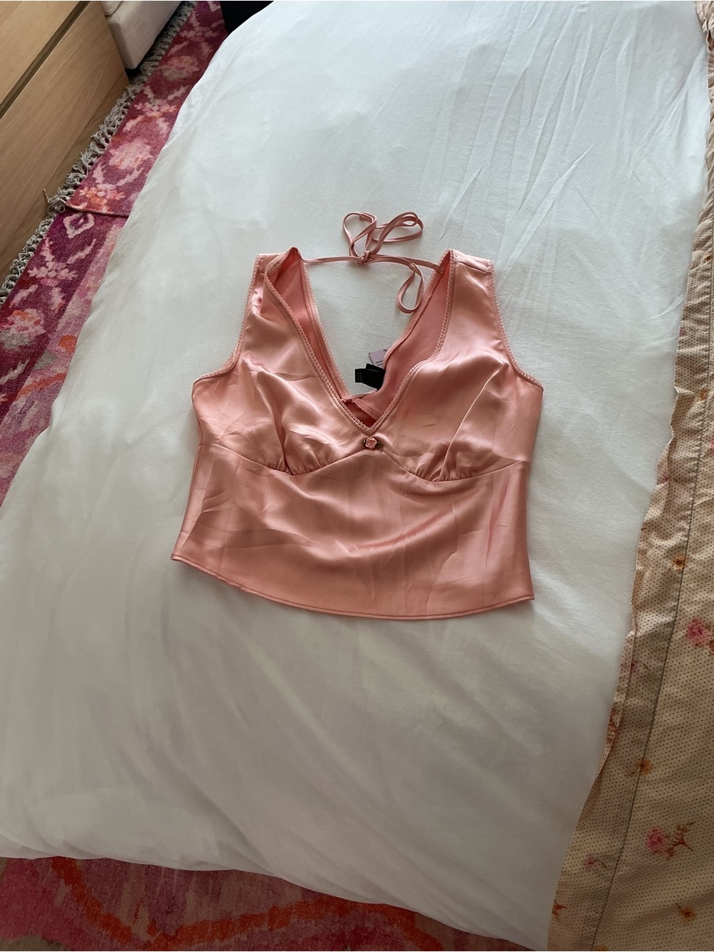 NWT Wild Fable Satin Halter Crop Top in Blush Pink